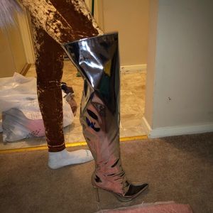 Metallic Calf Boots